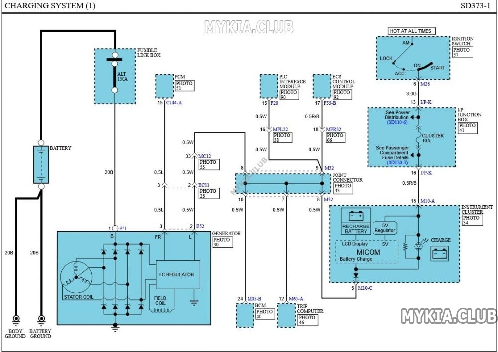 Электросхемы системы зарядки Kia Opirus (GH).jpg