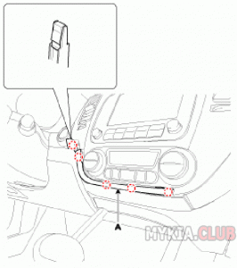 Kia Cerato 3 (YD) - снятие приборной панели (1).gif