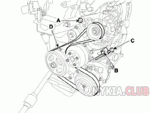 Киа сид ремень генератора схема