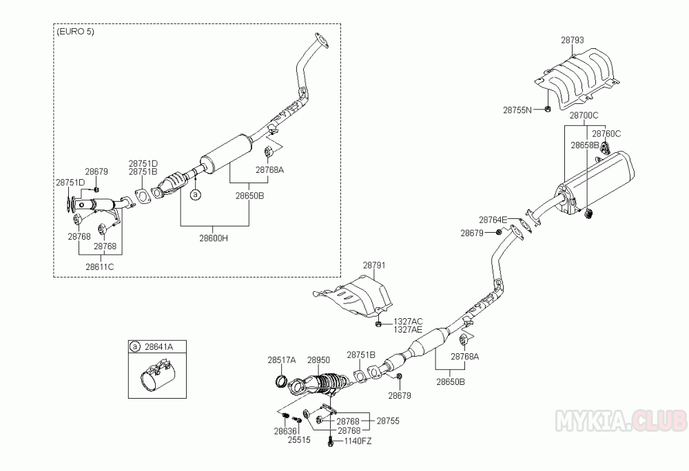 Выхлопная система киа рио 4 схема