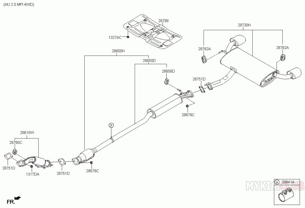 Выхлопная система киа рио 4 схема