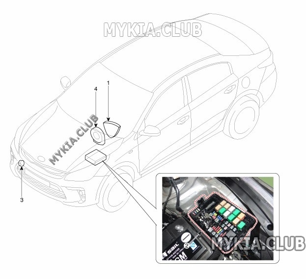[Киа Рио 4 FB] звуковой сигнал - Электрика и Аудио Kia Rio - Киа Форум