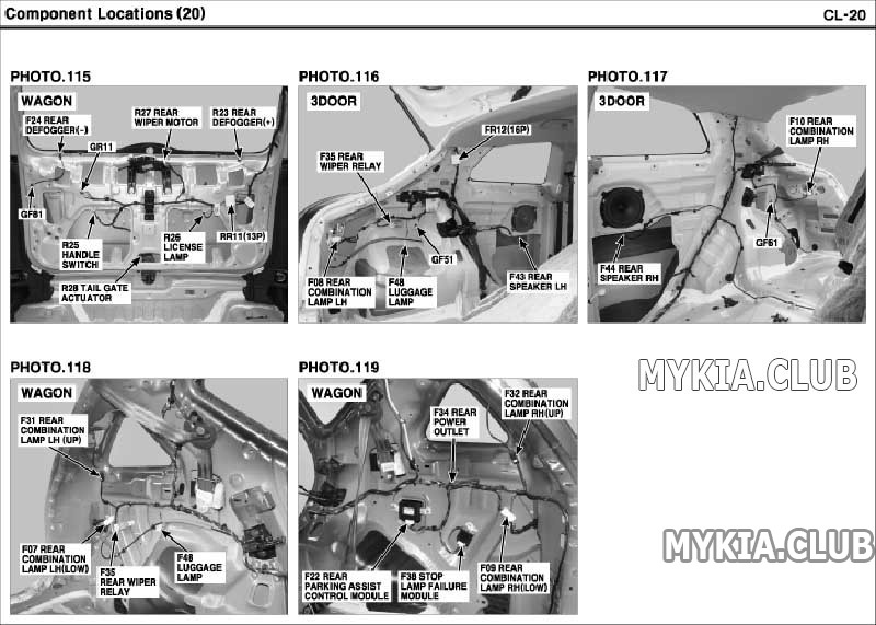 [Киа Сид 1 ED] расположение блоков, реле, датчиков, модулей ...