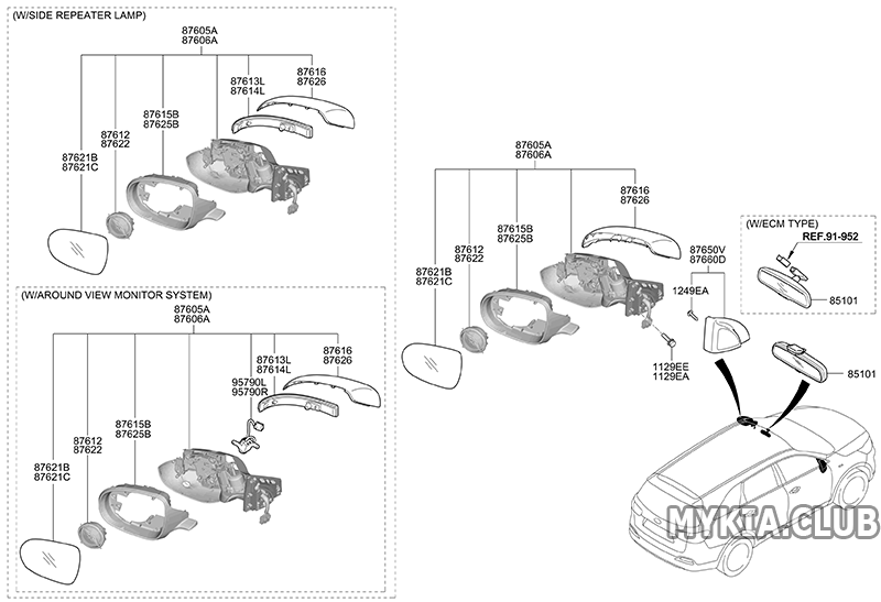 Боковое зеркало Kia Sorento 3 (UM) Прайм.png