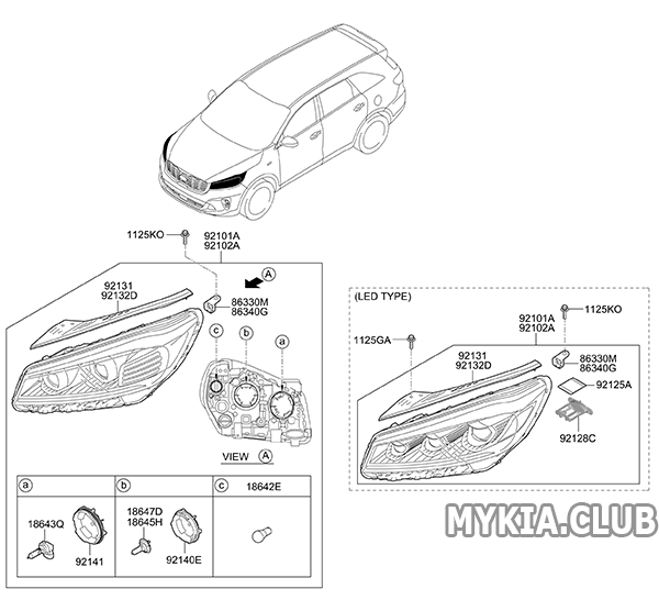 Передние фары Kia Sorento 3 (UM) (2).png